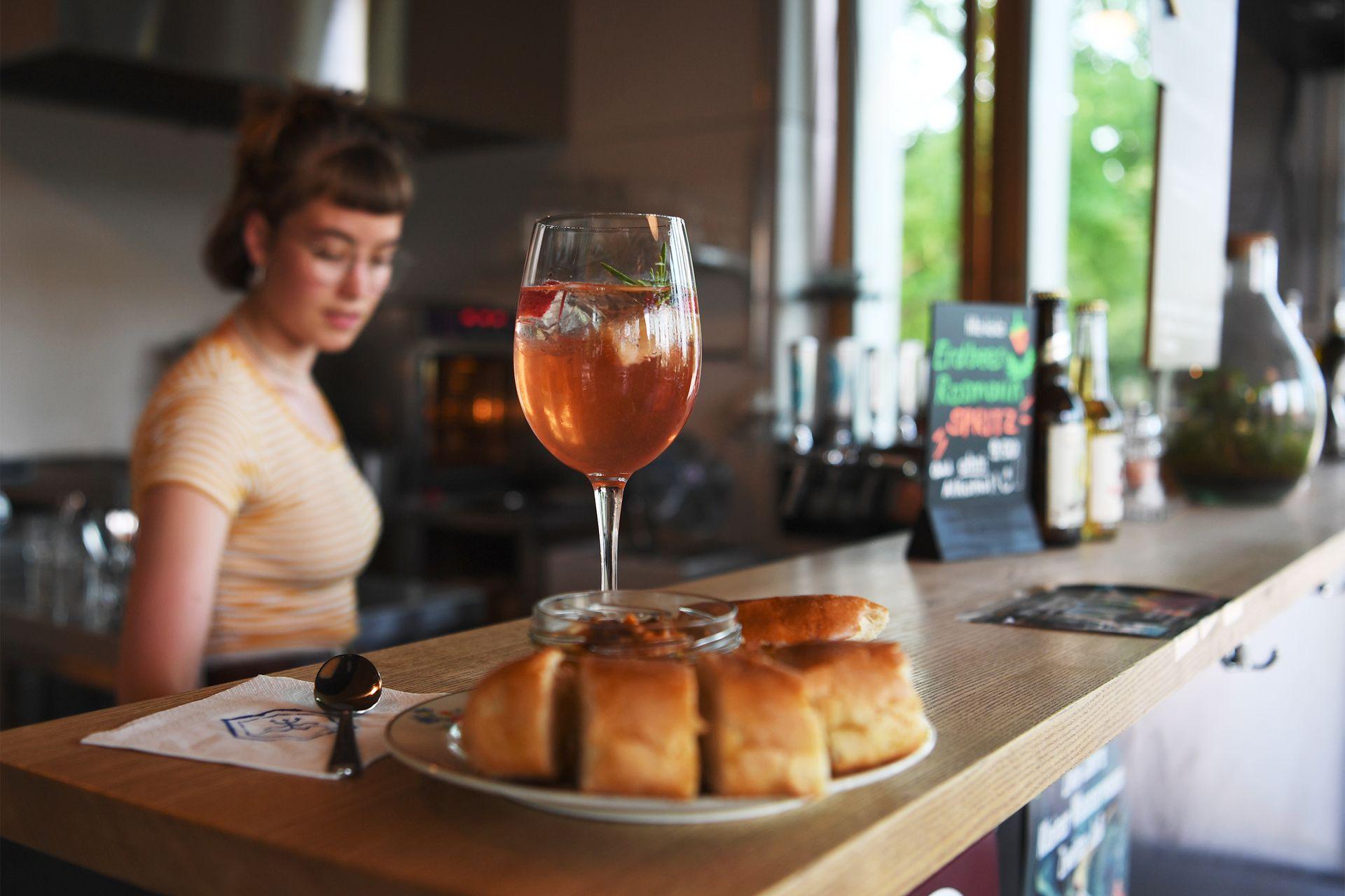 photo of a bar with an order food and drink